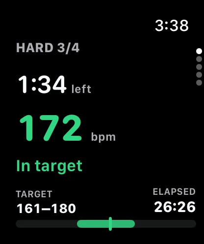 Ramp4x4 guiding a hard interval on Apple Watch
